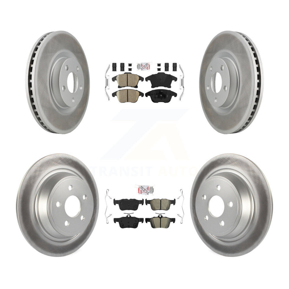 Front Ceramic Rear Semi-Metallic Pad & Coated Brake Rotor Kit For Ford SSV Plug-In Hybrid KGA-102574