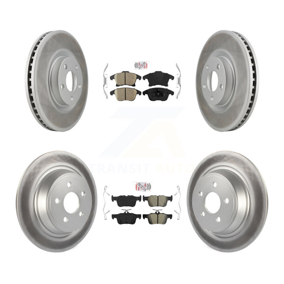 Front Ceramic Rear Semi-Metallic Pad & Coated Brake Rotor Kit For Ford SSV Plug-In Hybrid KGA-102575