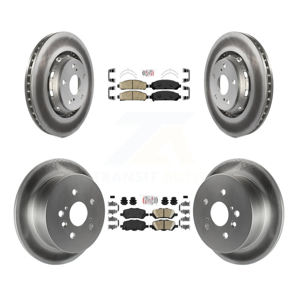 Front Rear Ceramic Pads And Coated Disc Brake Rotors Kit For 2009-2016 Toyota Venza KGA-102579