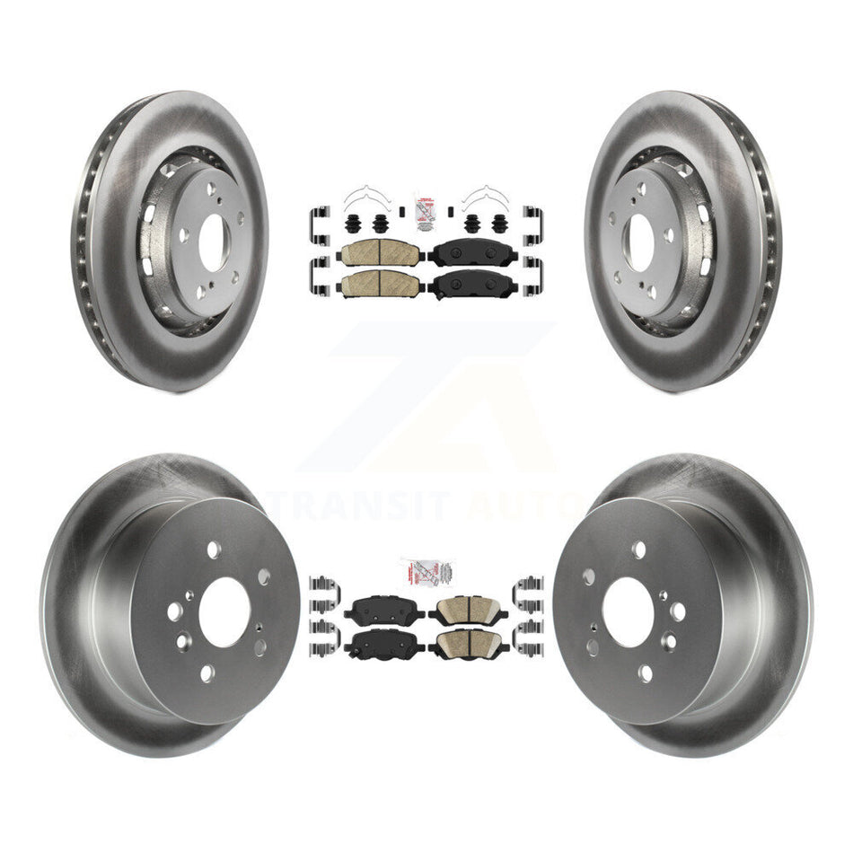 Front Rear Ceramic Pads And Coated Disc Brake Rotors Kit For 2009-2016 Toyota Venza KGA-102580
