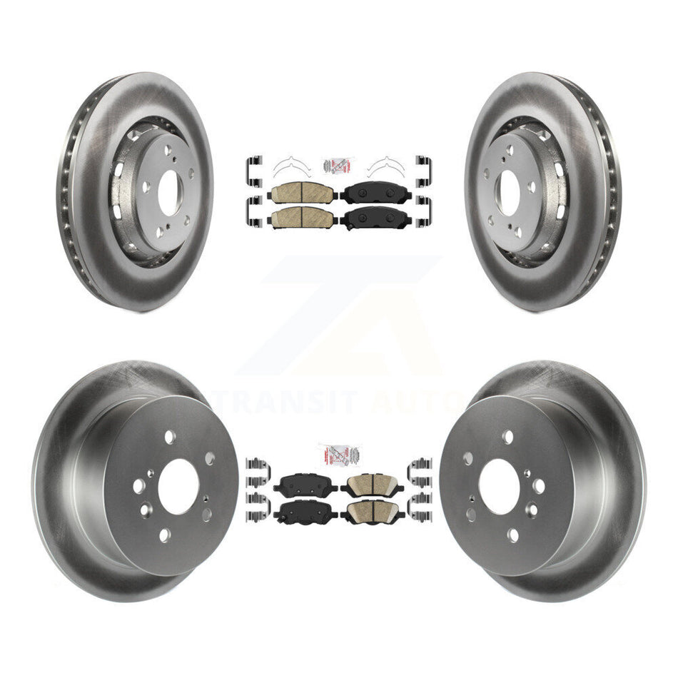 Front Rear Ceramic Pads And Coated Disc Brake Rotors Kit For 2009-2016 Toyota Venza KGA-102581