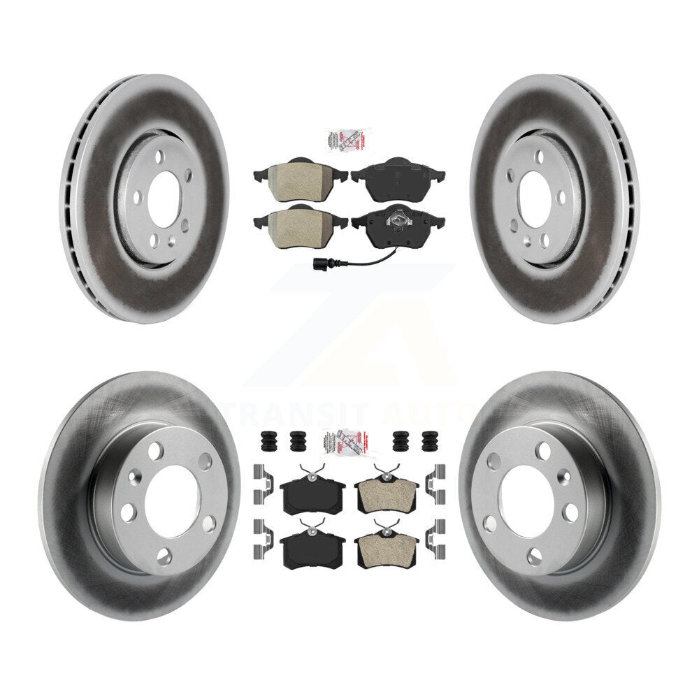 Front Rear Semi-Metallic Pads And Coated Disc Brake Rotors Kit For Volkswagen Beetle KGA-102592