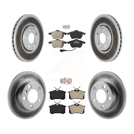 Front Rear Semi-Metallic Pads And Coated Disc Brake Rotors Kit For Volkswagen Beetle KGA-102596