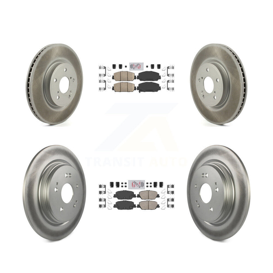 Front Rear Ceramic Pads And Coated Disc Brake Rotors Kit For Honda CR-V KGA-102599