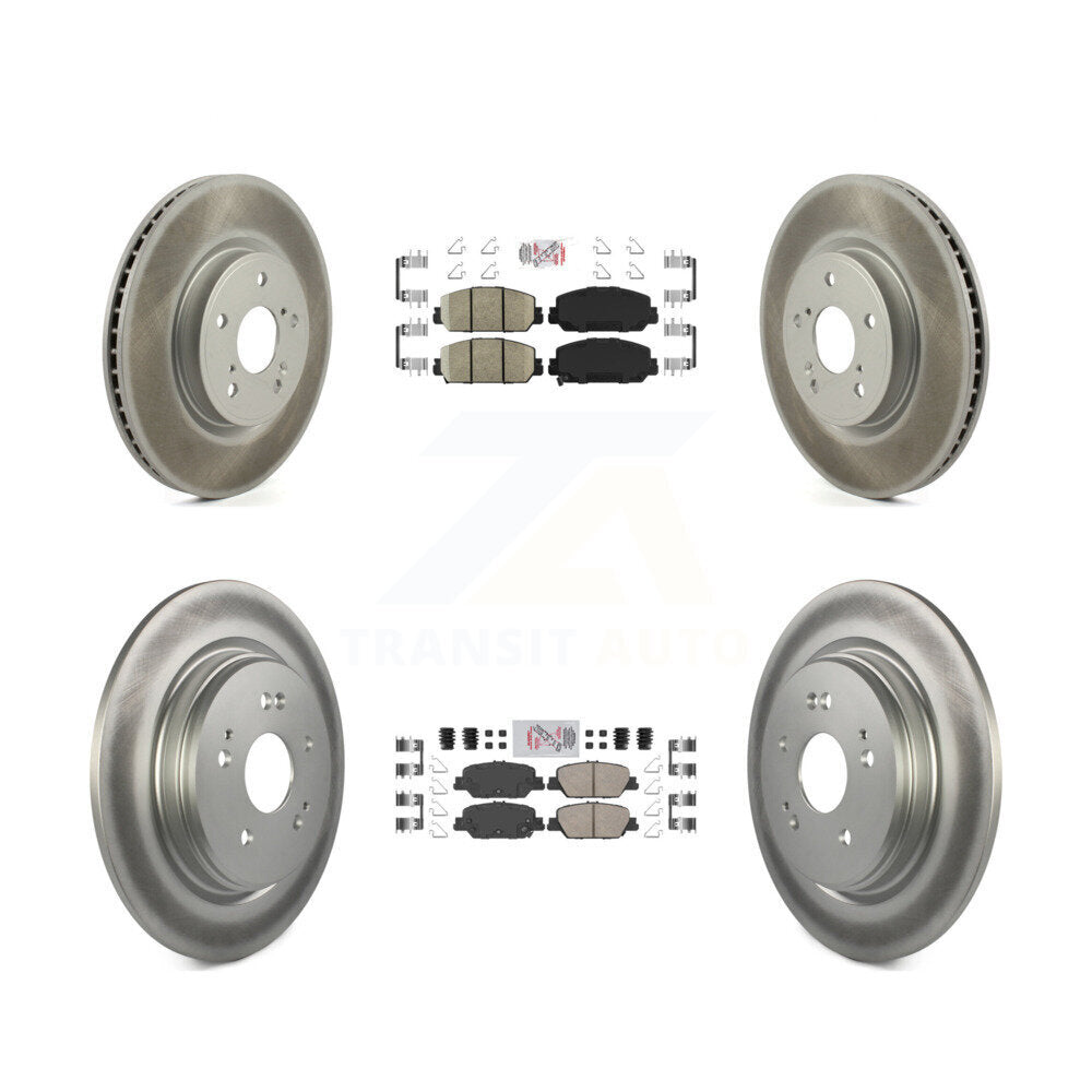 Front Rear Ceramic Pads And Coated Disc Brake Rotors Kit For Honda CR-V KGA-102600