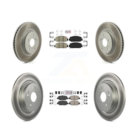 Front Rear Ceramic Pads And Coated Disc Brake Rotors Kit For Honda CR-V KGA-102600