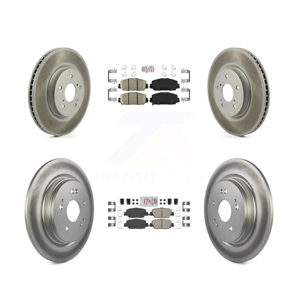 Front Rear Ceramic Pads And Coated Disc Brake Rotors Kit For Honda CR-V KGA-102600
