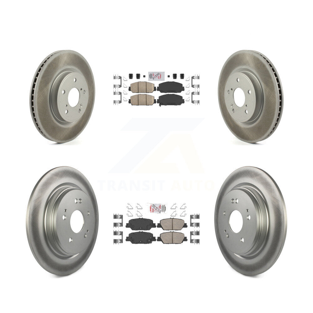 Front Rear Ceramic Pads And Coated Disc Brake Rotors Kit For Honda CR-V KGA-102601