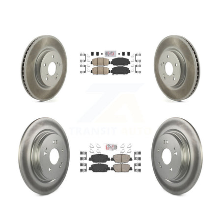 Front Rear Ceramic Pads And Coated Disc Brake Rotors Kit For Honda CR-V KGA-102601