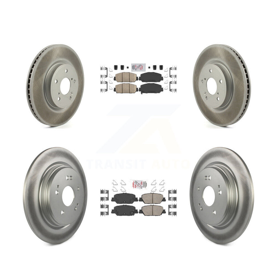 Front Rear Ceramic Pads And Coated Disc Brake Rotors Kit For Honda CR-V KGA-102601