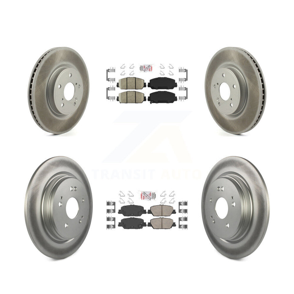 Front Rear Ceramic Pads And Coated Disc Brake Rotors Kit For Honda CR-V KGA-102602