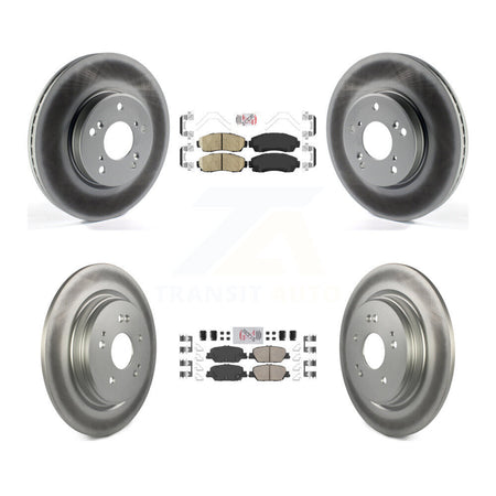 Front Rear Ceramic Pads And Coated Disc Brake Rotors Kit For Honda CR-V KGA-102607