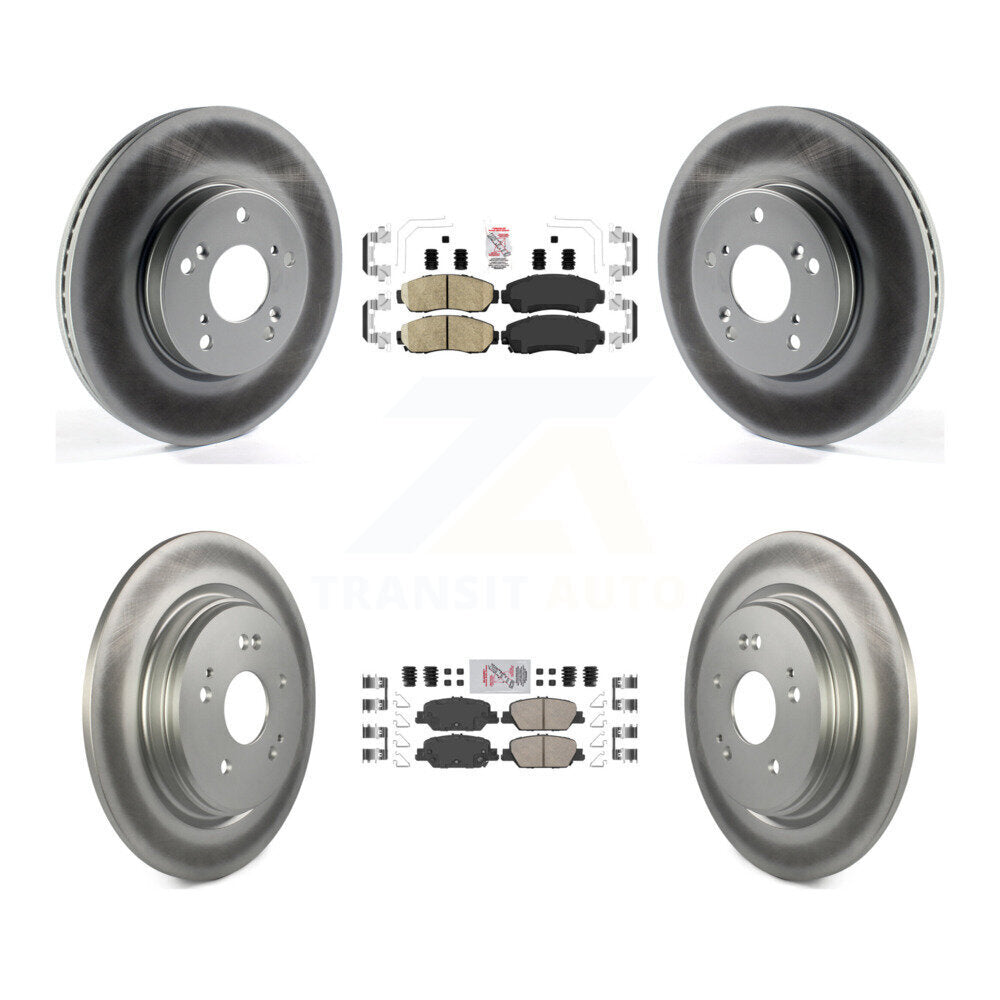 Front Rear Ceramic Pads And Coated Disc Brake Rotors Kit For Honda CR-V KGA-102608