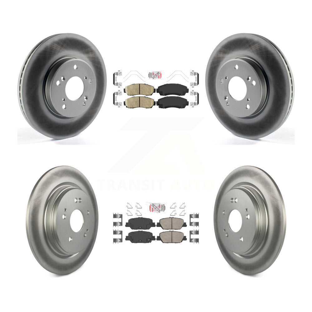 Front Rear Ceramic Pads And Coated Disc Brake Rotors Kit For Honda CR-V KGA-102613