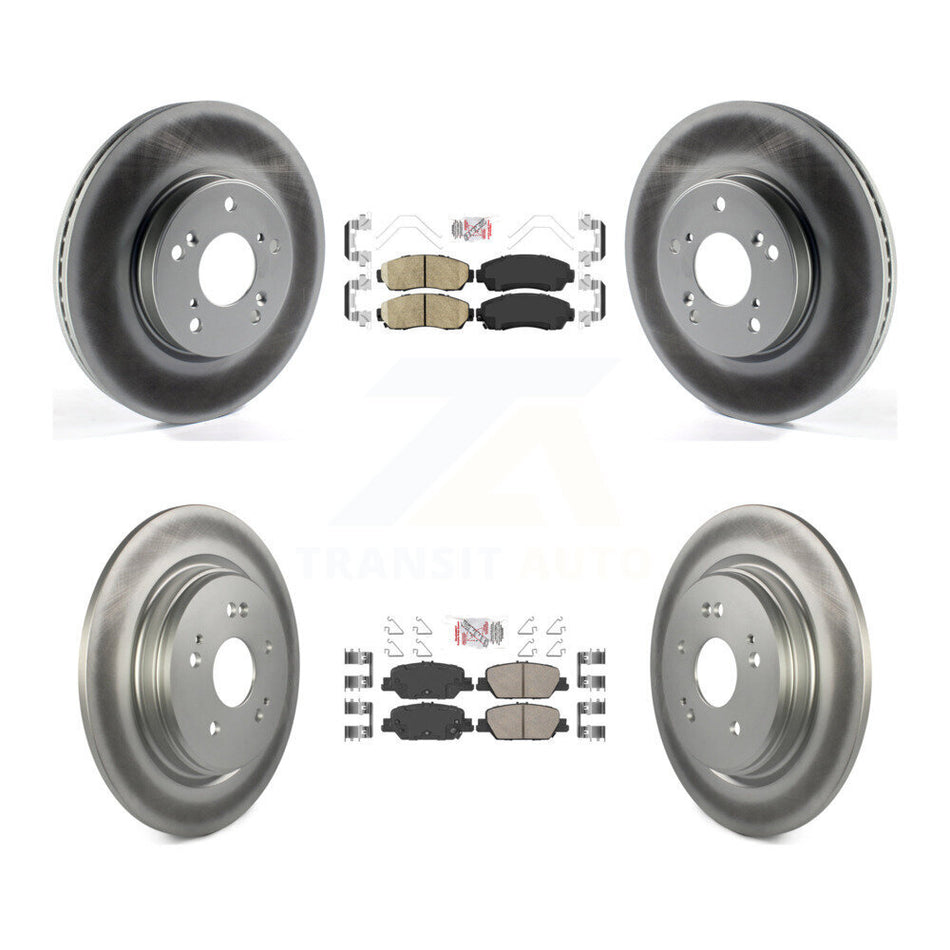 Front Rear Ceramic Pads And Coated Disc Brake Rotors Kit For Honda CR-V KGA-102613