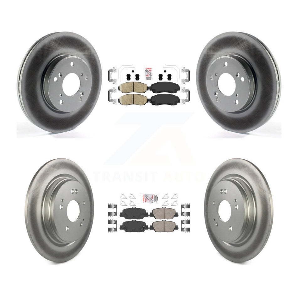 Front Rear Ceramic Pads And Coated Disc Brake Rotors Kit For Honda CR-V KGA-102614