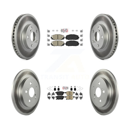 Front Rear Ceramic Pad Coated Disc Brake Rotors Kit For Toyota Prius Lexus CT200h Plug-In KGA-102618