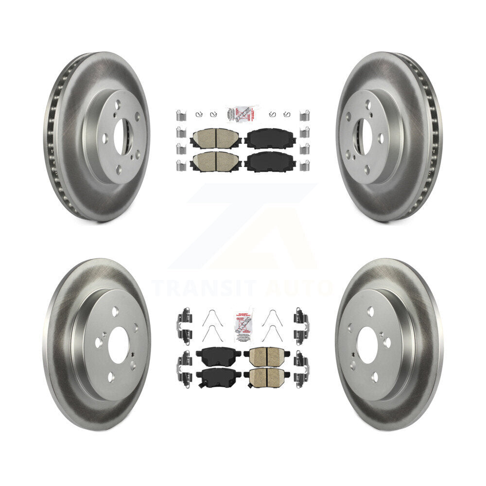 Front Rear Ceramic Pad Coated Disc Brake Rotors Kit For Toyota Prius Lexus CT200h Plug-In KGA-102619