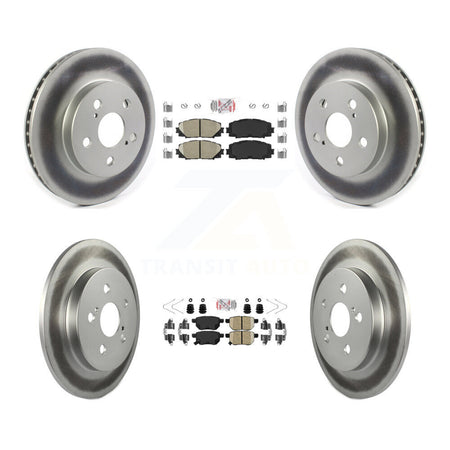 Front Rear Ceramic Pad & Coated Disc Brake Rotor Kit For Toyota Corolla Prius Prime AWD-e KGA-102629