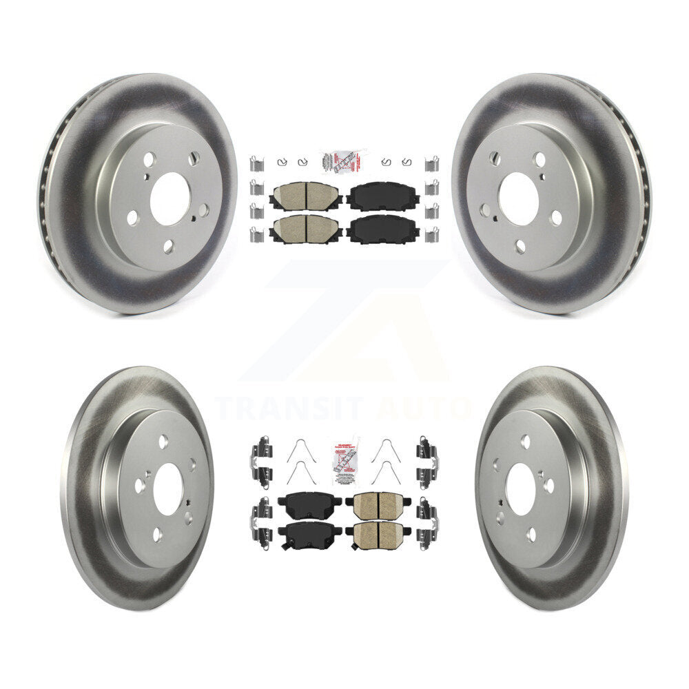 Front Rear Ceramic Pad & Coated Disc Brake Rotor Kit For Toyota Corolla Prius Prime AWD-e KGA-102631