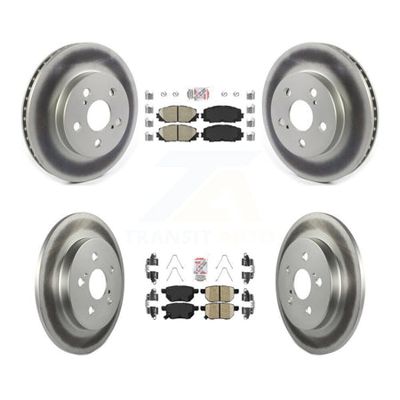Front Rear Ceramic Pad & Coated Disc Brake Rotor Kit For Toyota Corolla Prius Prime AWD-e KGA-102631