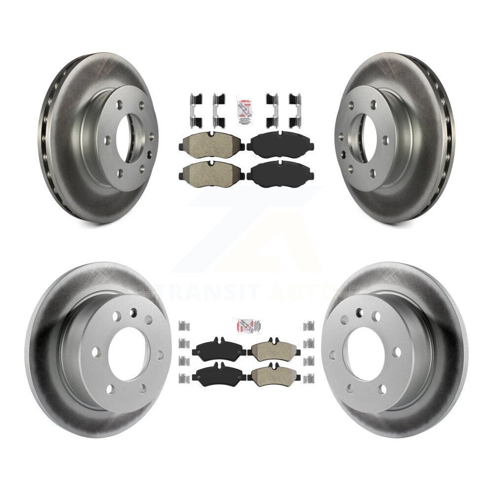 Front Rear Semi-Metallic Pad Coated Brake Rotor Kit For Sprinter 2500 Mercedes-Benz Dodge KGA-102646