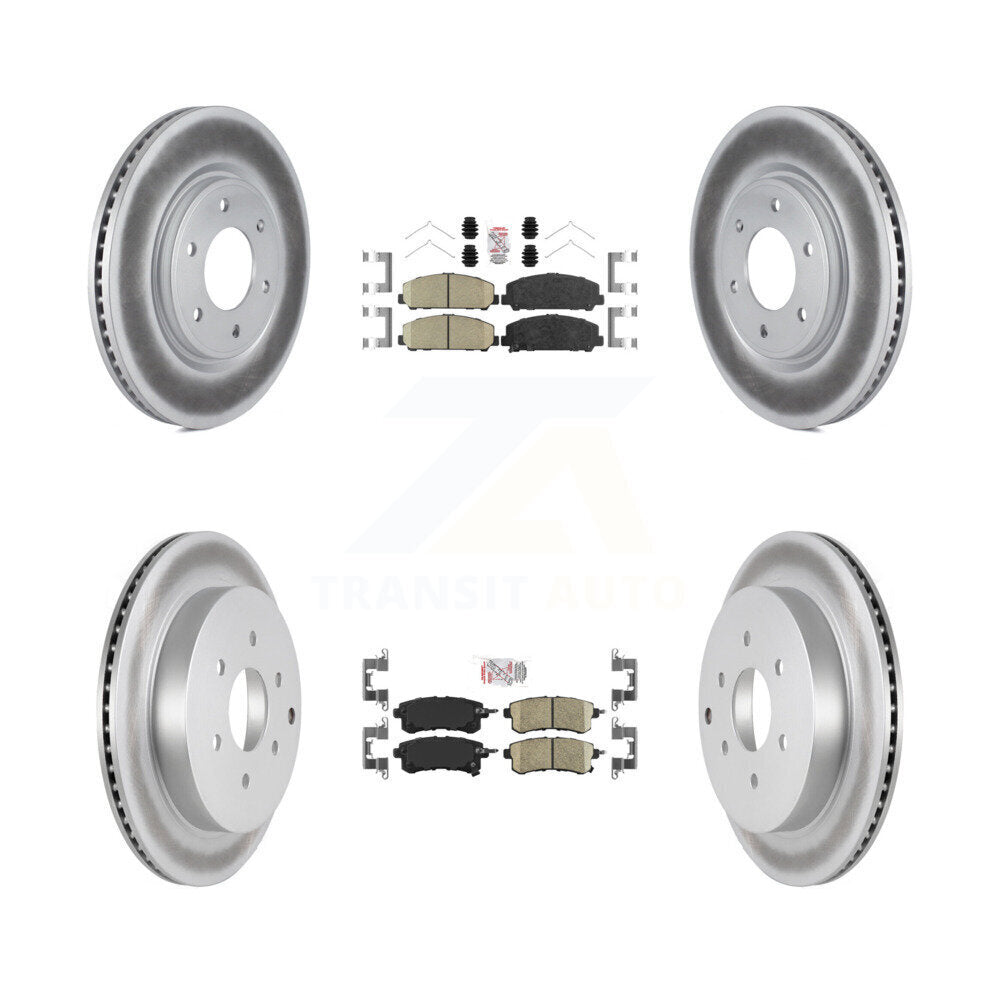 Front Rear Ceramic Pad & Coated Disc Brake Rotor Kit For INFINITI QX80 Nissan Armada QX56 KGA-102648