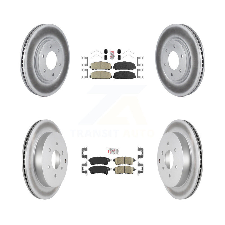 Front Rear Ceramic Pad & Coated Disc Brake Rotor Kit For INFINITI QX80 Nissan Armada QX56 KGA-102648