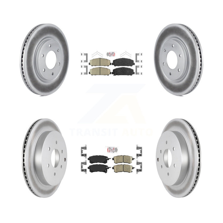 Front Rear Ceramic Pad & Coated Disc Brake Rotor Kit For INFINITI QX80 Nissan Armada QX56 KGA-102649