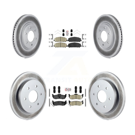 Front Rear Ceramic Pad Coated Disc Brake Rotors Kit For Nissan TITAN Armada INFINITI QX56 KGA-102654