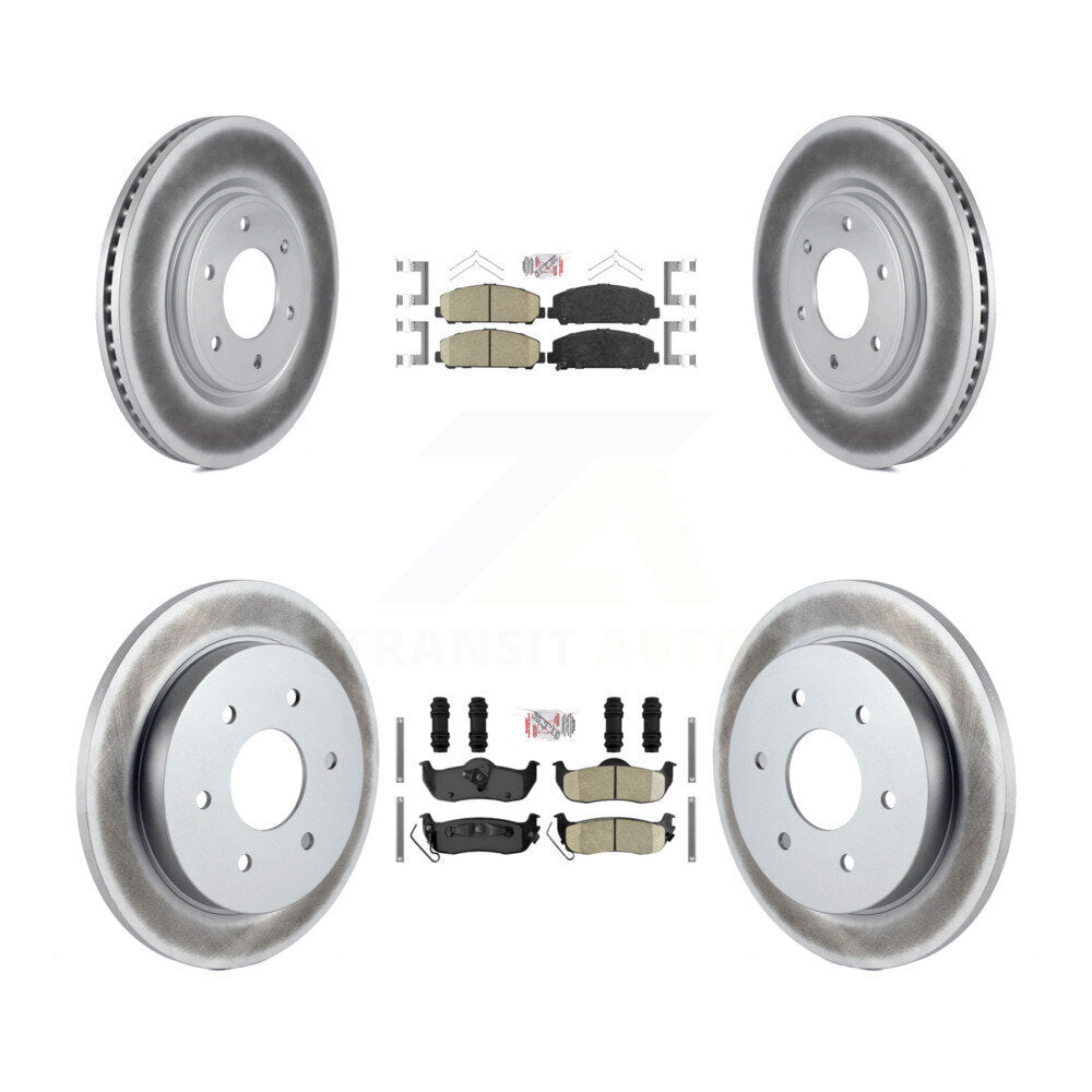 Front Rear Ceramic Pad Coated Disc Brake Rotors Kit For Nissan TITAN Armada INFINITI QX56 KGA-102655