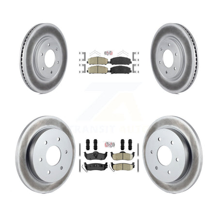 Front Rear Ceramic Pad Coated Disc Brake Rotors Kit For Nissan TITAN Armada INFINITI QX56 KGA-102655