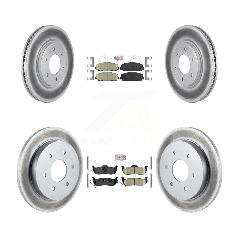 Front Rear Ceramic Pad Coated Disc Brake Rotors Kit For Nissan TITAN Armada INFINITI QX56 KGA-102659