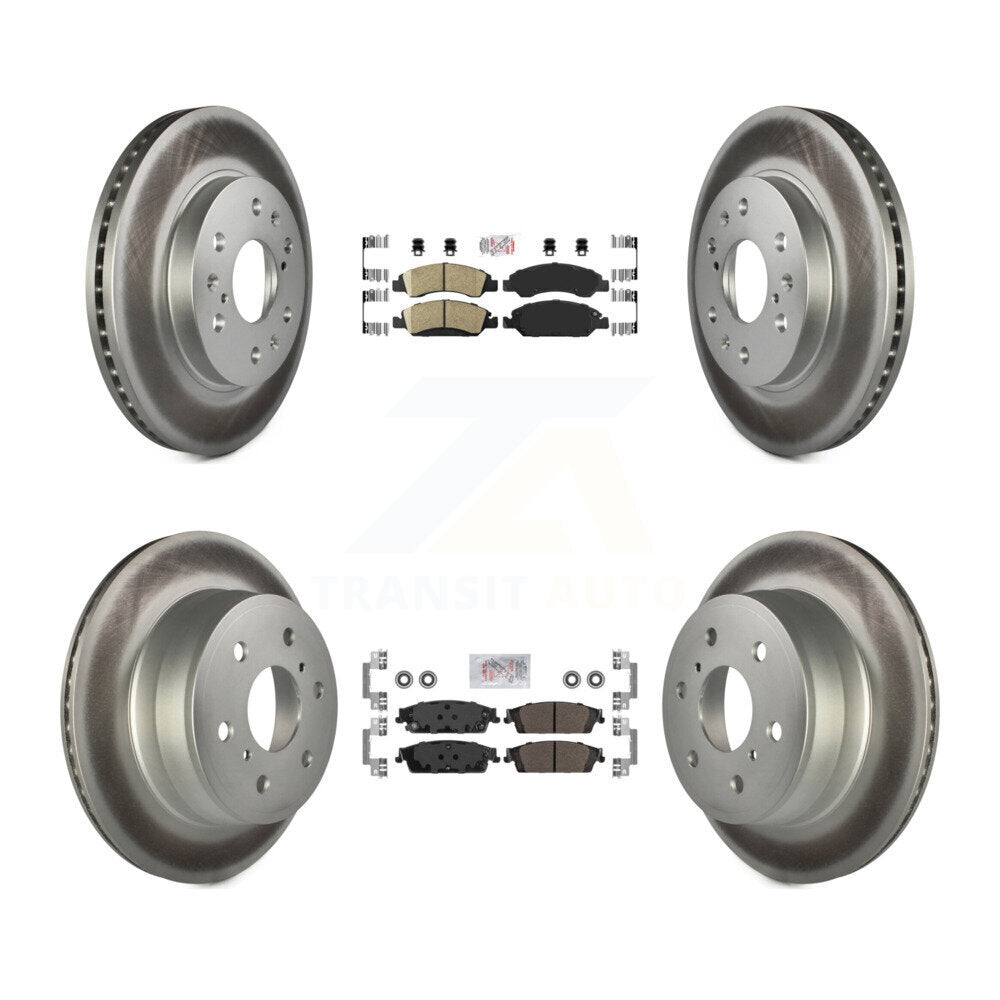 Front Ceramic Rear Semi-Metallic Pad Coated Brake Rotor Kit For GMC Sierra 1500 Chevrolet KGA-102660