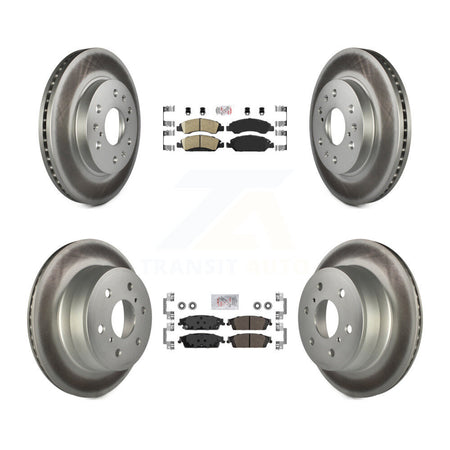 Front Ceramic Rear Semi-Metallic Pad Coated Brake Rotor Kit For GMC Sierra 1500 Chevrolet KGA-102660
