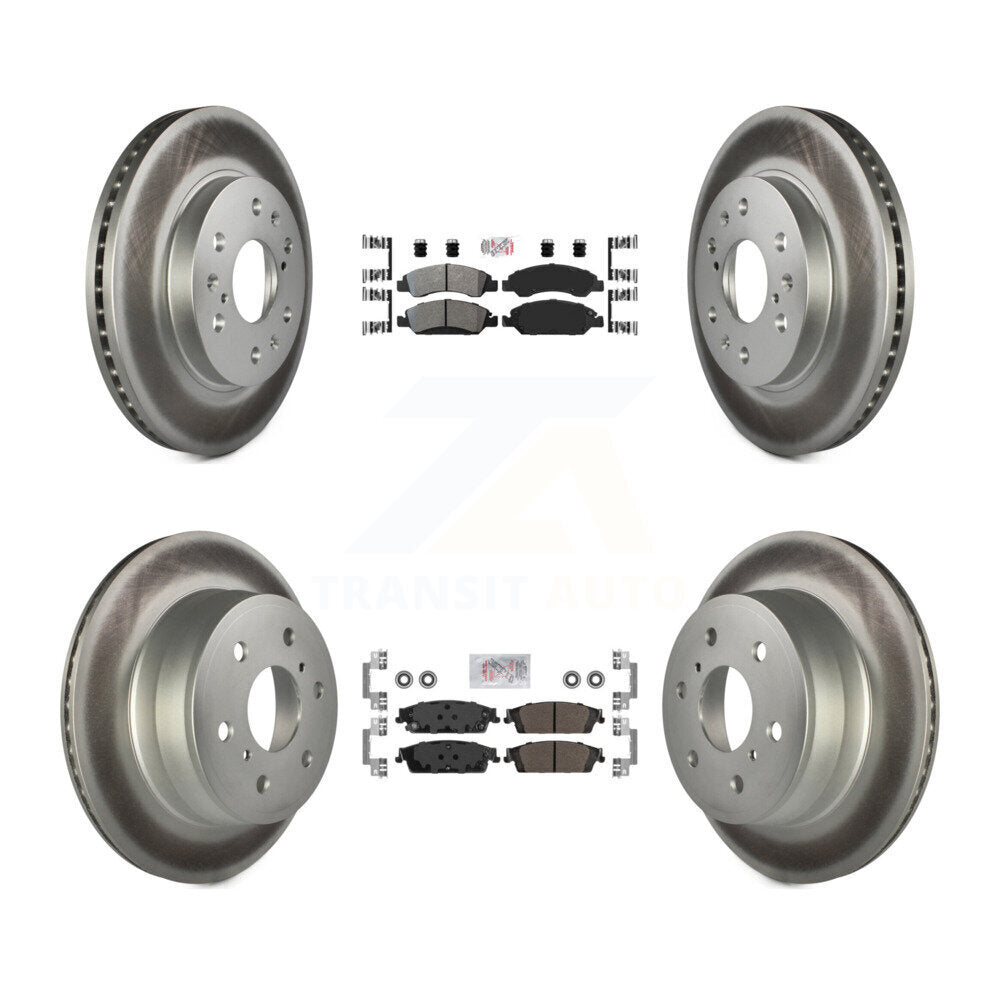 Front Rear Semi-Metallic Pad Coat Brake Rotor Kit For GMC Sierra 1500 Chevrolet Silverado KGA-102661
