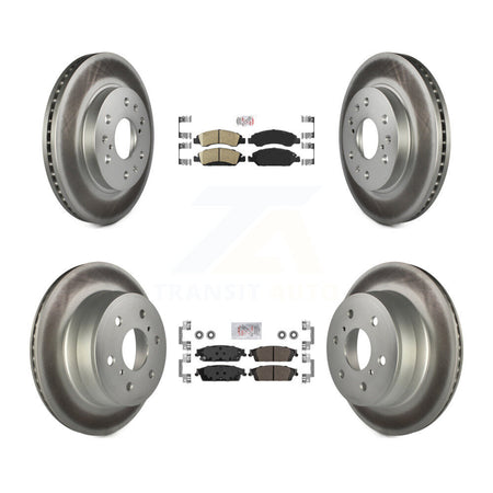 Front Ceramic Rear Semi-Metallic Pad Coated Brake Rotor Kit For GMC Sierra 1500 Chevrolet KGA-102662