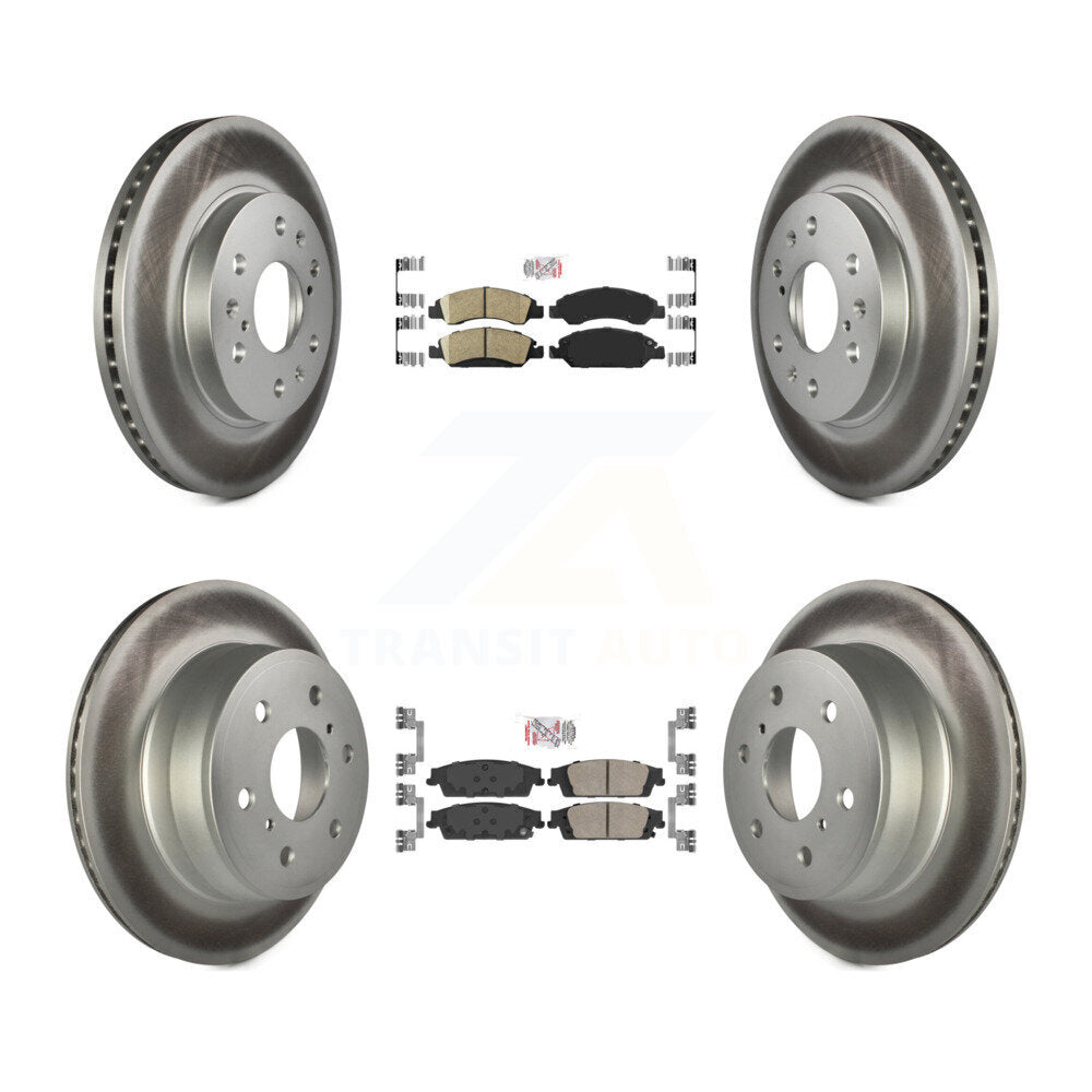 Front Rear Ceramic Pad Coat Brake Rotor Kit For GMC Sierra 1500 Chevrolet Silverado Tahoe KGA-102665