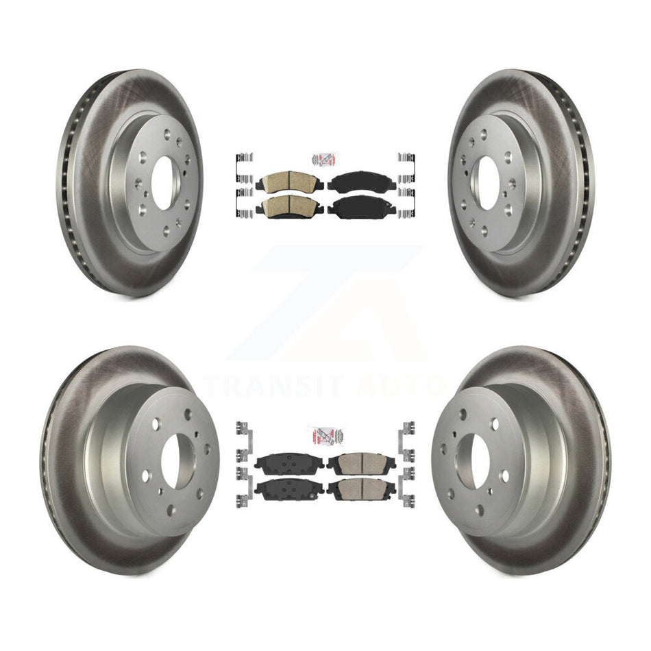 Front Rear Ceramic Pad Coat Brake Rotor Kit For GMC Sierra 1500 Chevrolet Silverado Tahoe KGA-102665