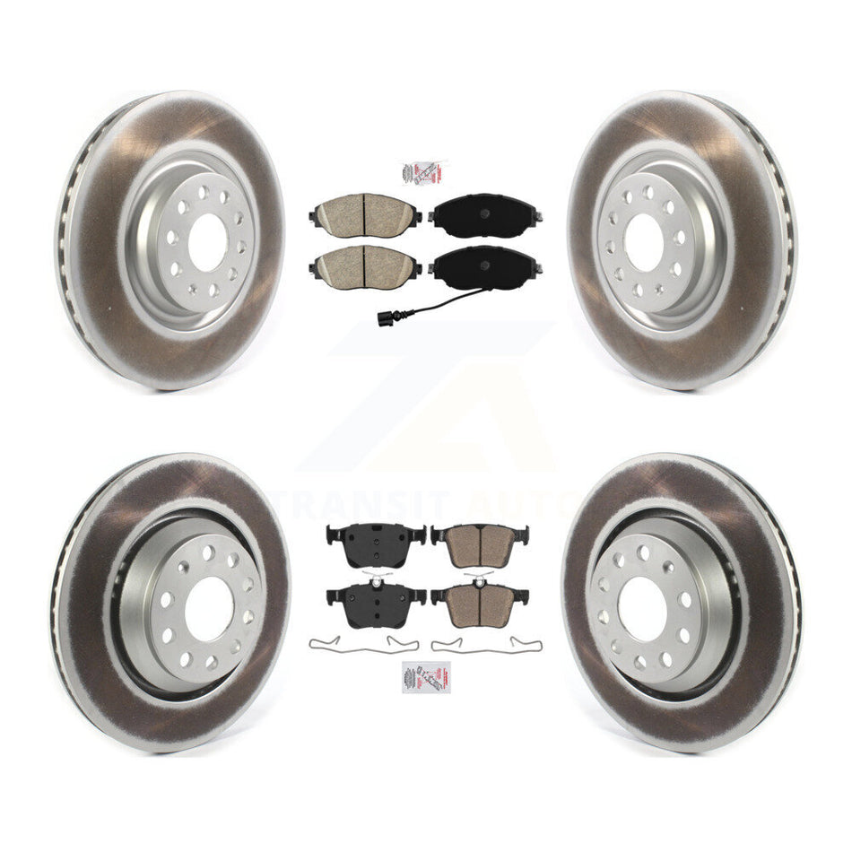 Front Rear Ceramic Pads And Coated Disc Brake Rotors Kit For 2017-2019 Volkswagen Golf R KGA-102675