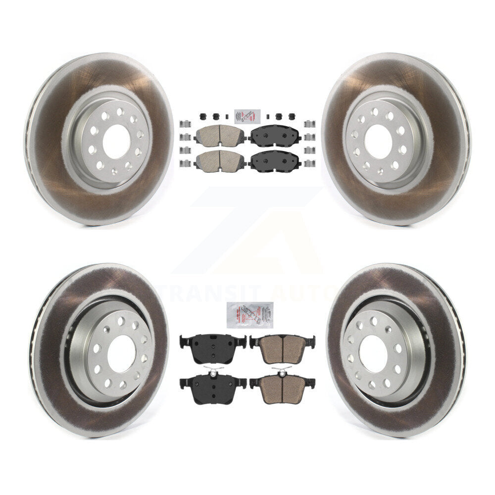 Front Rear Ceramic Pads And Coated Disc Brake Rotors Kit For Volkswagen Atlas KGA-102676