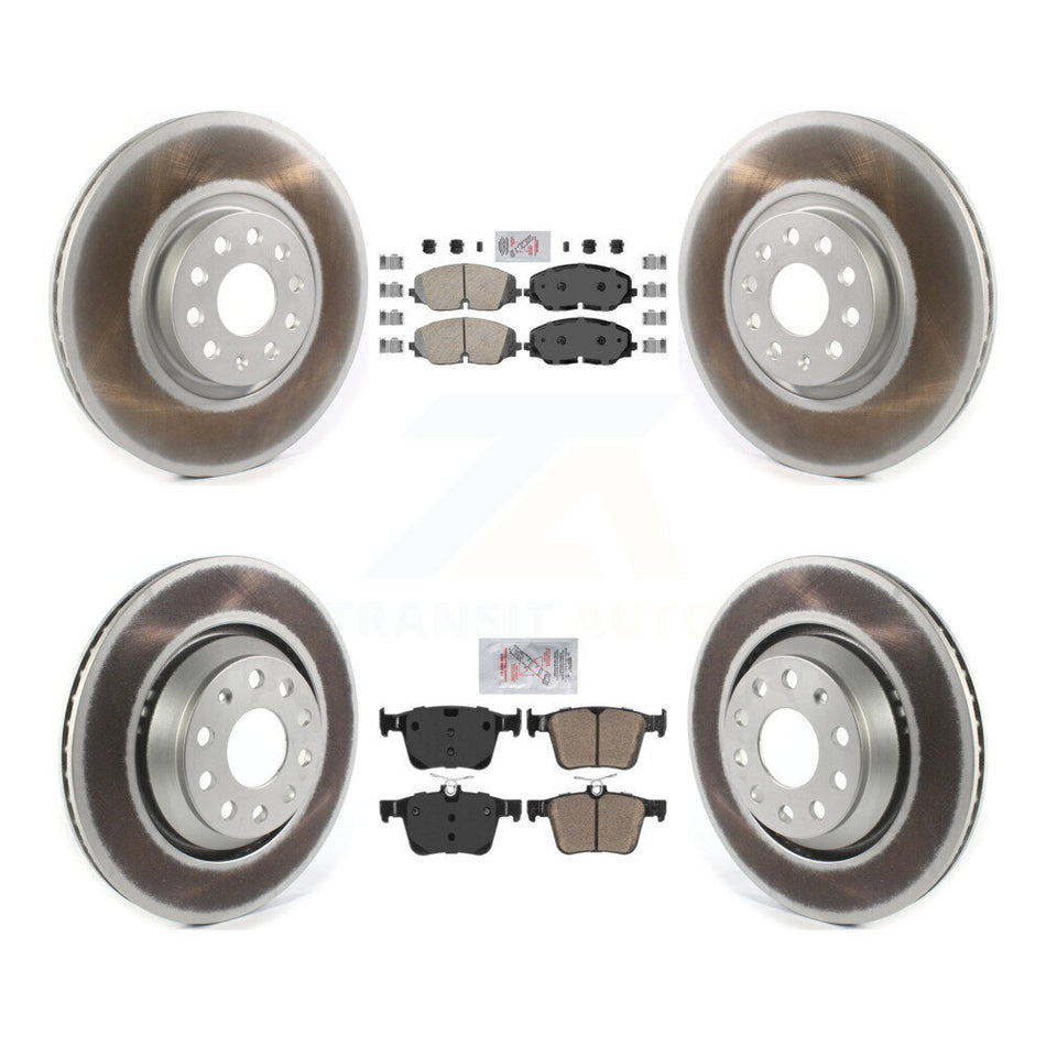 Front Rear Ceramic Pads And Coated Disc Brake Rotors Kit For Volkswagen Atlas KGA-102676
