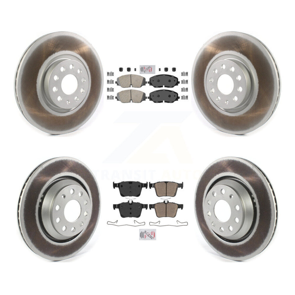 Front Rear Ceramic Pads And Coated Disc Brake Rotors Kit For Volkswagen Atlas KGA-102676