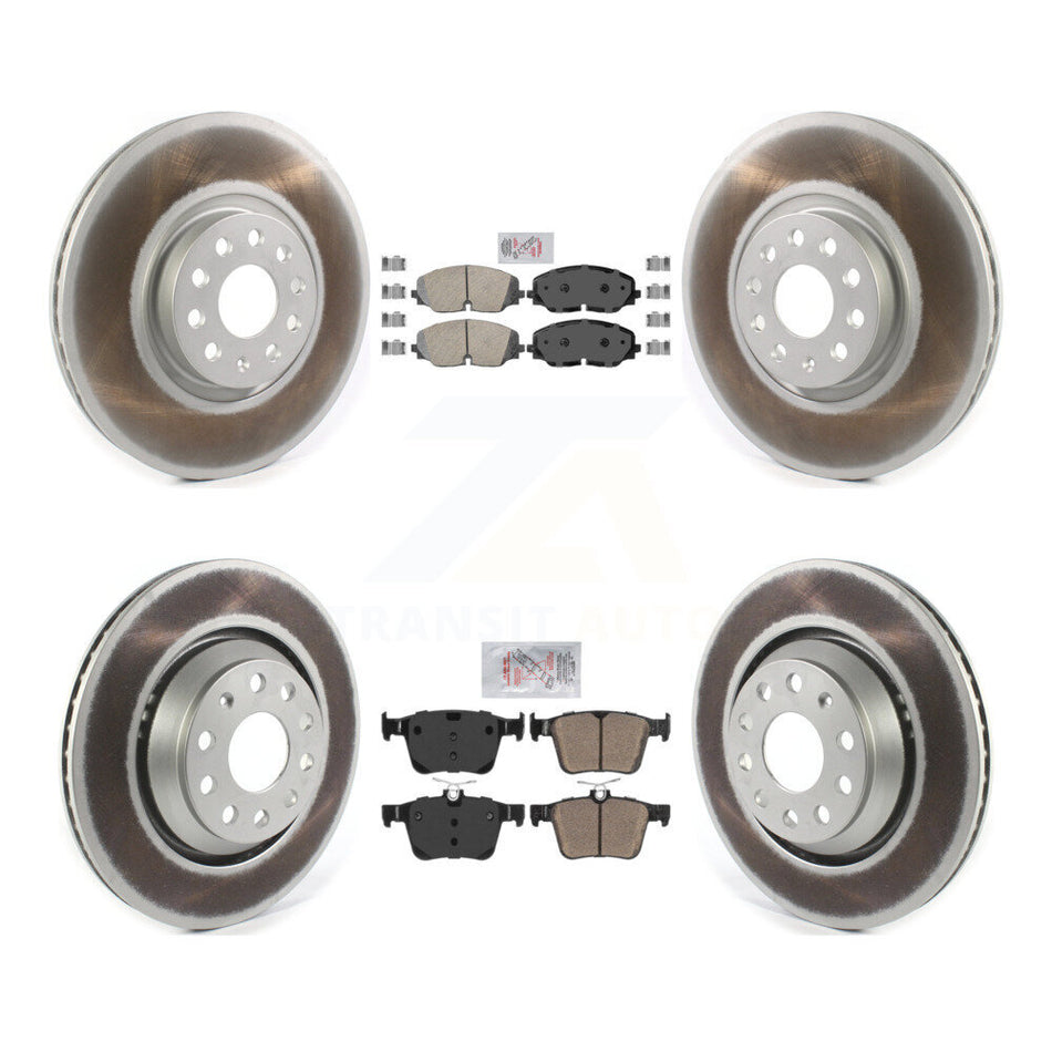 Front Rear Ceramic Pads And Coated Disc Brake Rotors Kit For Volkswagen Atlas KGA-102677