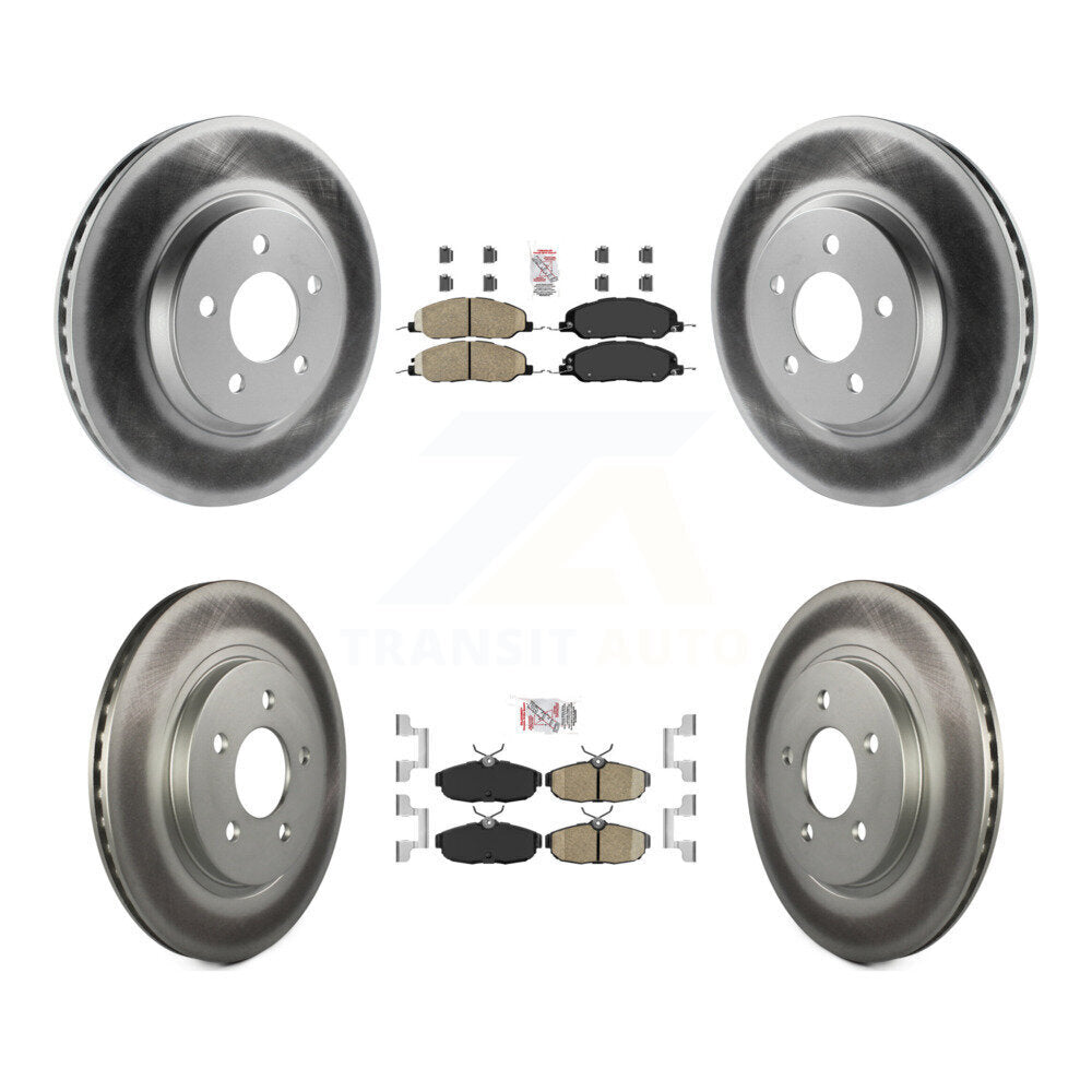 Front Rear Ceramic Pads And Coated Disc Brake Rotors Kit For Ford Mustang KGA-102678