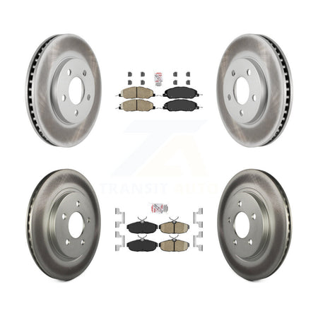 Front Rear Ceramic Pads And Coated Disc Brake Rotors Kit For 2005-2010 Ford Mustang Base KGA-102679