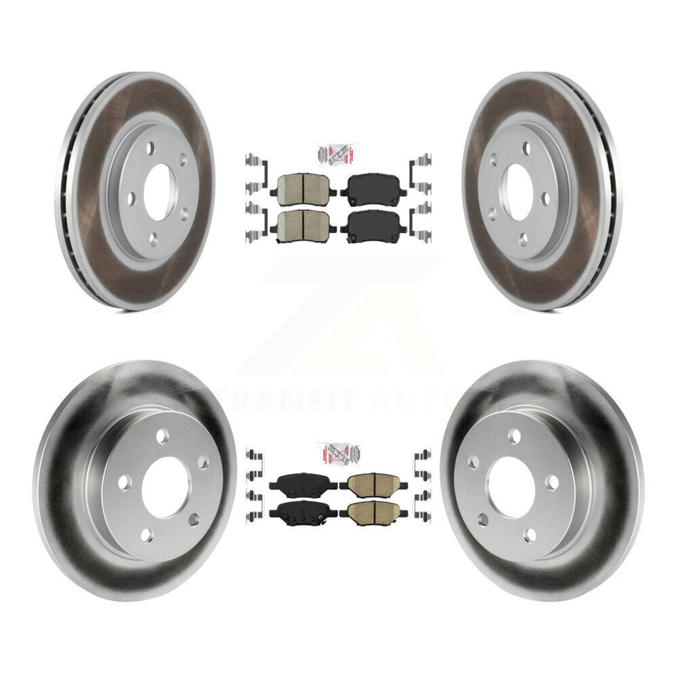 Front Rear Ceramic Pad Coated Brake Rotor Kit For 04-05 Chevrolet Malibu Drum rear brakes KGA-102683