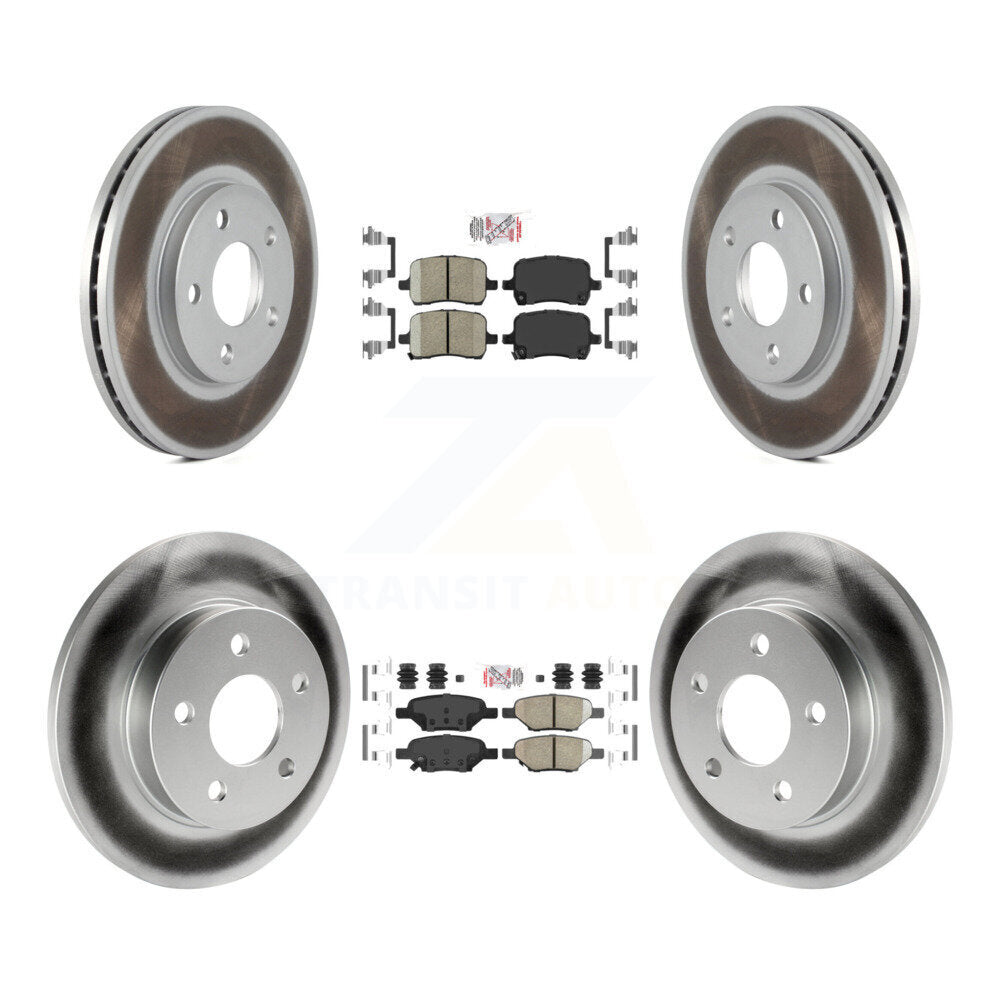 Front Rear Ceramic Pad Coated Brake Rotor Kit For 04-05 Chevrolet Malibu Drum rear brakes KGA-102684