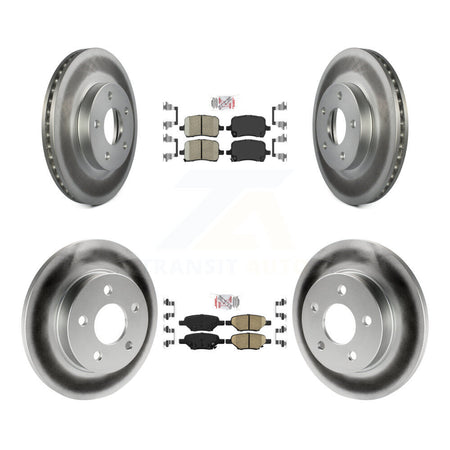 Front Rear Ceramic Pad & Coated Brake Rotor Kit For 2007-2008 Pontiac G5 Disc rear brakes KGA-102685