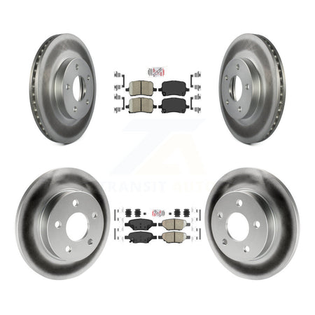 Front Rear Ceramic Pad & Coated Brake Rotor Kit For 2007-2008 Pontiac G5 Disc rear brakes KGA-102687